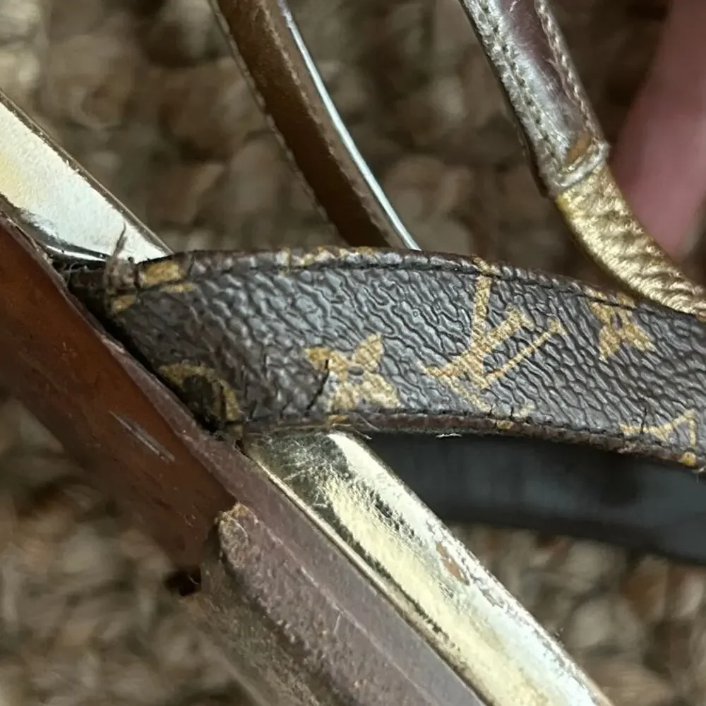 Louis Vuitton Sandals 41/US11 Brown Gold Monogram Strappy READ Repair Project - Picture 8 of 16